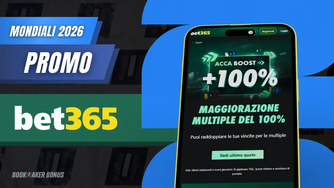 Bonus multipla mondiali di calcio 2026 bet365