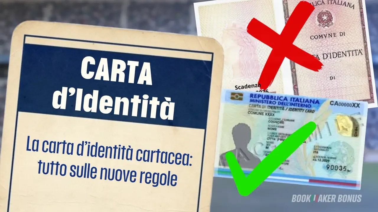 Carta didentita cartacea non piu accettata sui siti scommesse