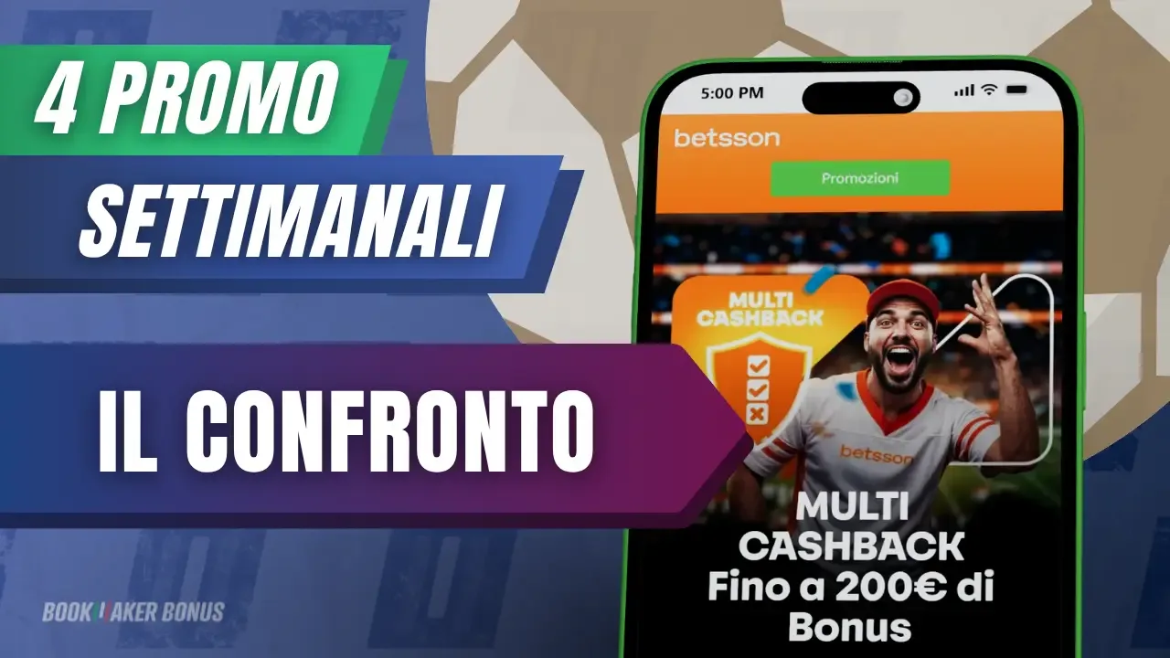 Confronto 4 prmozioni settimanali ricorrenti sulle scommesse sportive