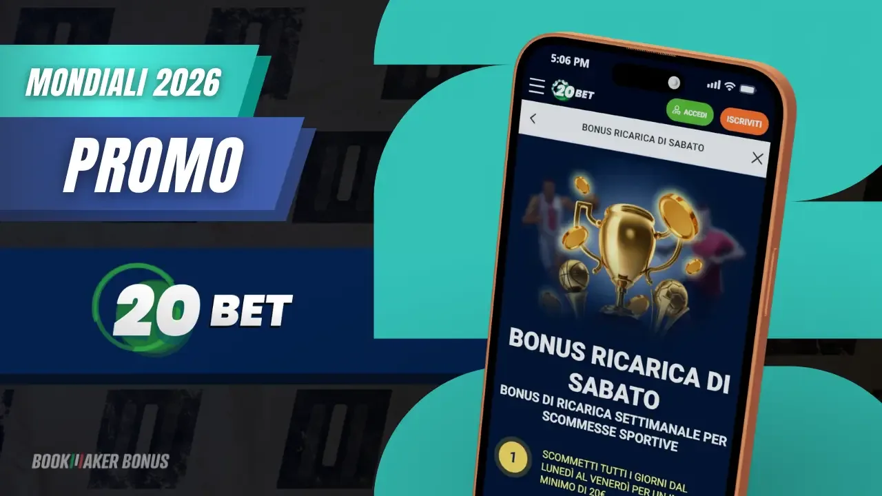 Promozione 20bet ricarica del sabato disponibile tutte le settimane