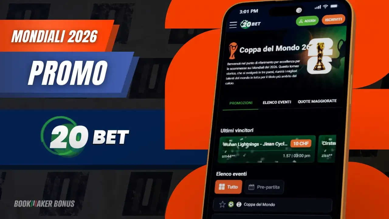Promozioni mondiali 20bet e nuovo bonus benvenuto