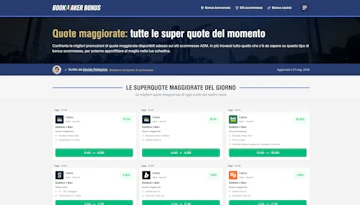 Anteprima tool quote maggiorate su bookmakerbonus
