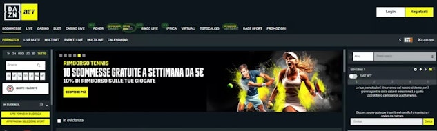 Anteprima nuovo sito scommesse daznbet