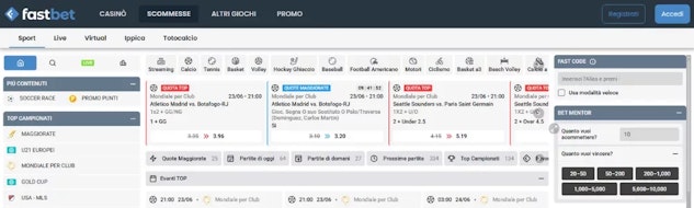 Anteprima nuovo sito scommesse fastbet