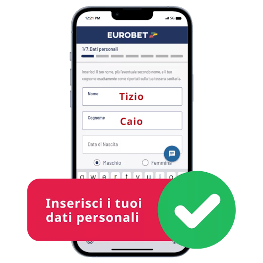 Inserisci i tuoi dati personali per registrarti