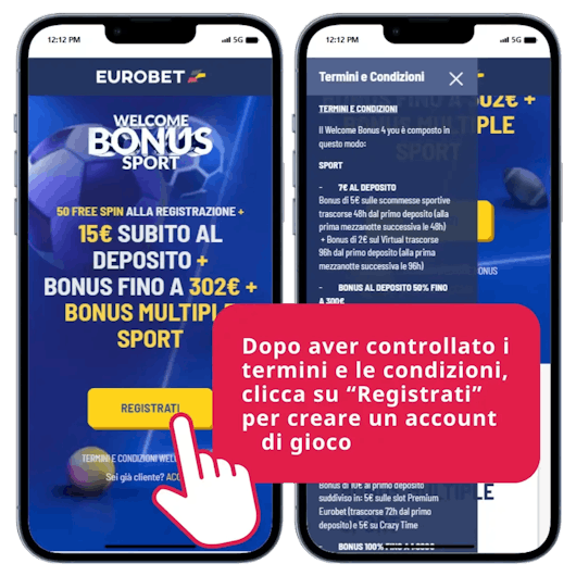 Leggi i termini del bonus e registrati