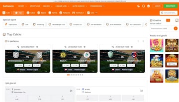 Screenshot sito scommesse betsson