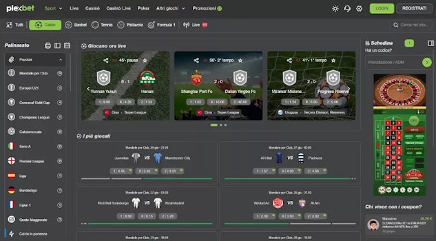 Screenshot sito scommesse plexbet