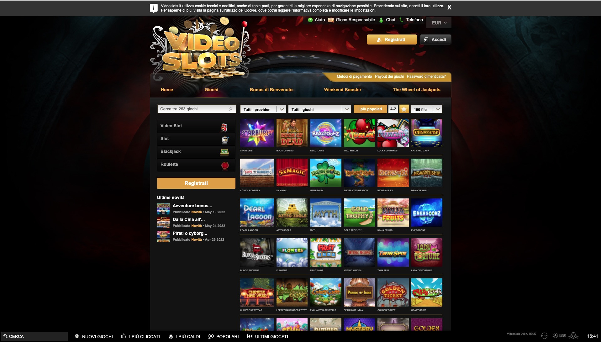 Videoslots giochi