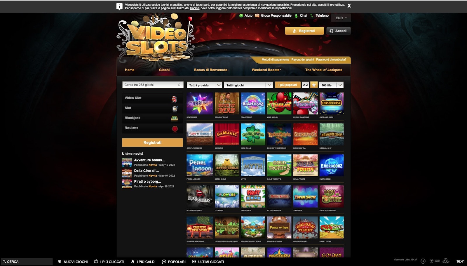 Videoslots giochi