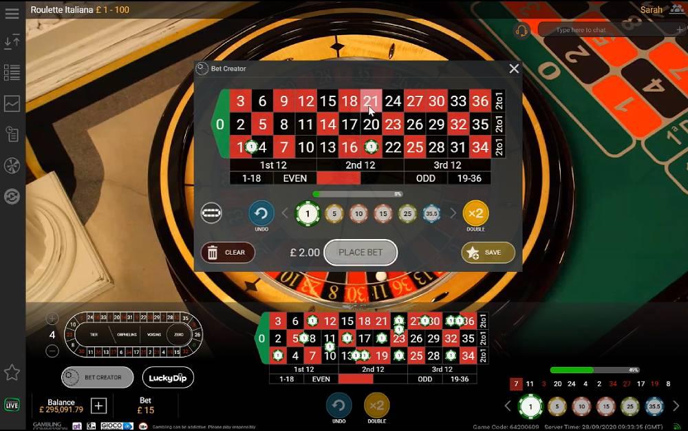 Roulette live in italiano