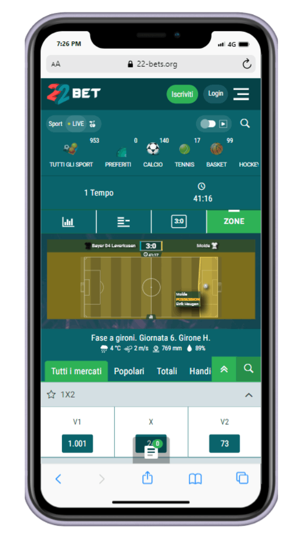 Scommetti in tempo reale su eventi in diretta