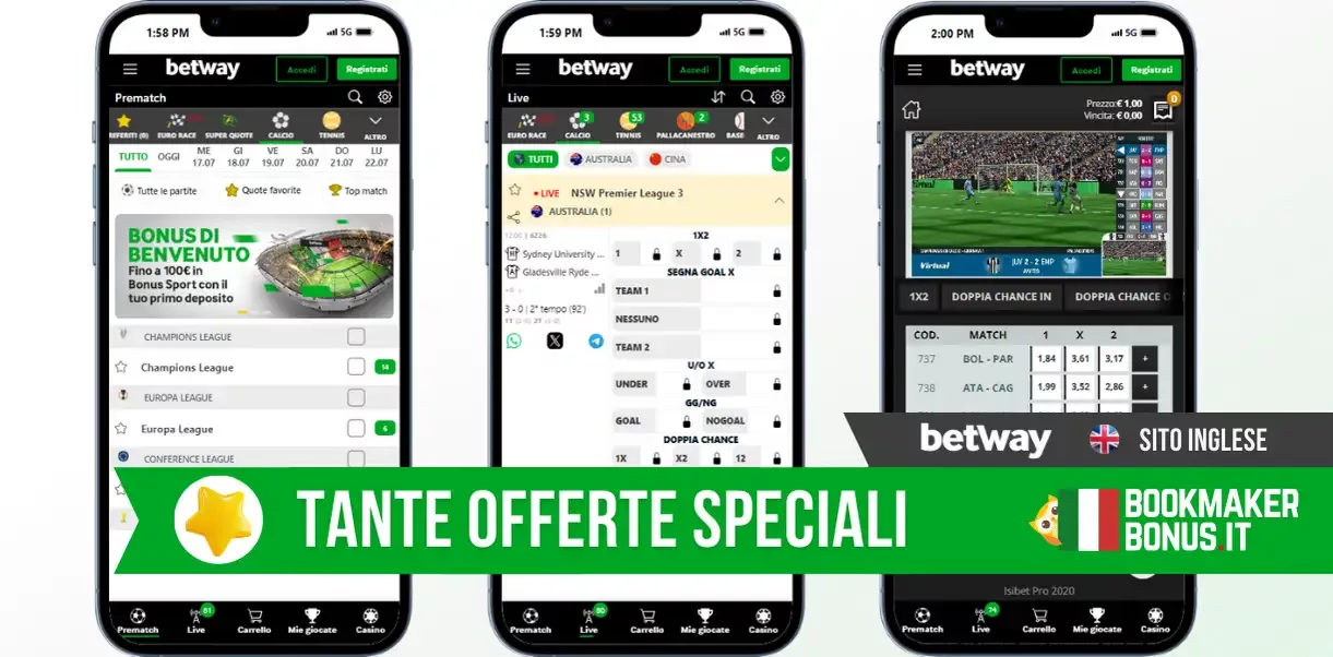 Migliore sito scommesse stranierio Betway