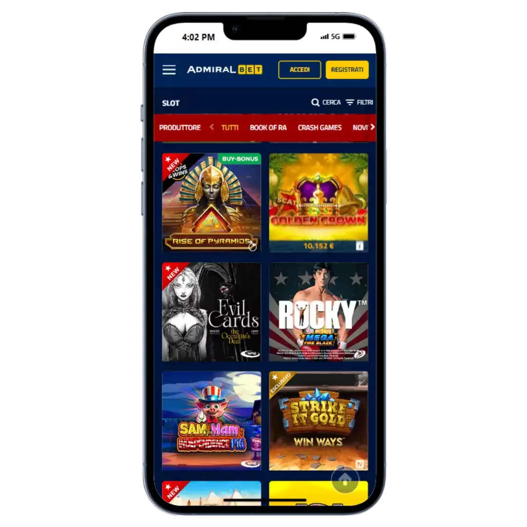 Moltissimi giochi casino e slot tra cui scegliere