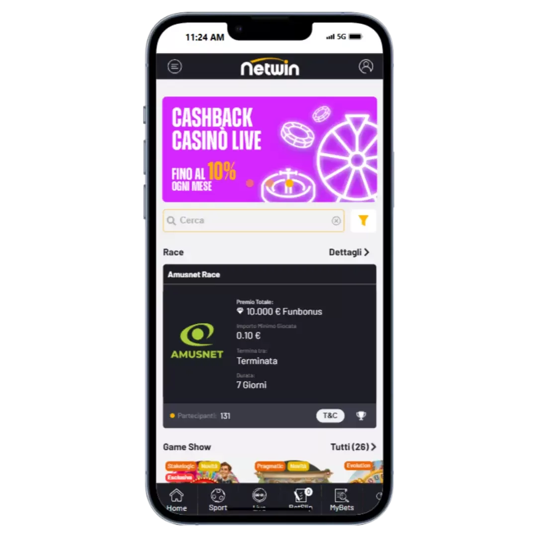 Netwin offre anche moltissimi giochi slot e casino