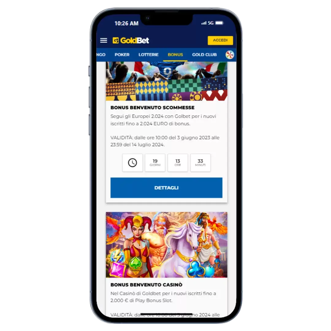 Ottime offerte di benvenuto sia sport che casino