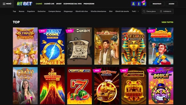 Rtbet sezione casino online
