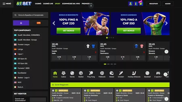 Rtbet sezione scommesse sportive