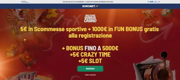 Screenshot bonus benvenuto casino eurobet