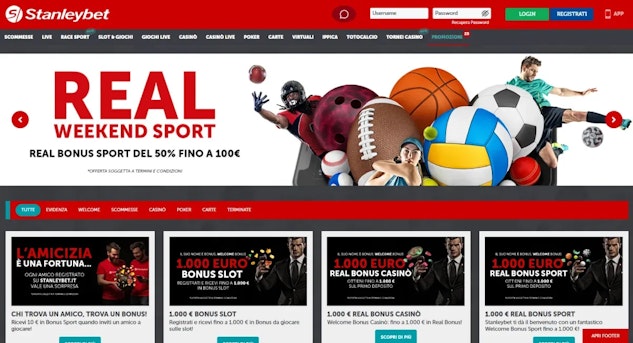Screenshot bonus benvenuto di stanleybet
