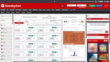 Screenshot palinsesto scommesse live su stanleybet