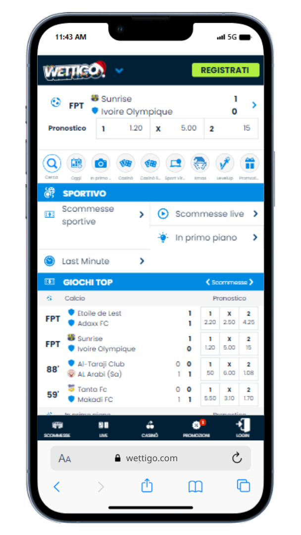 Solido palinsesto sport e mercati per le tue scommesse sportive