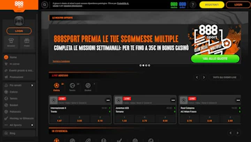 Screenshot sito scommesse inglese 888sport