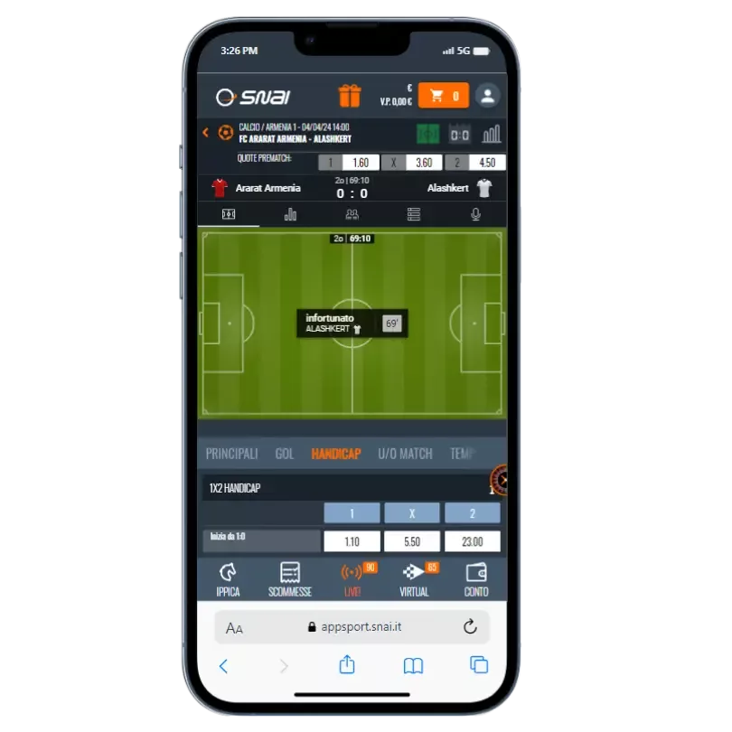 Segui le tue partite in diretta con le scommesse live di Snai