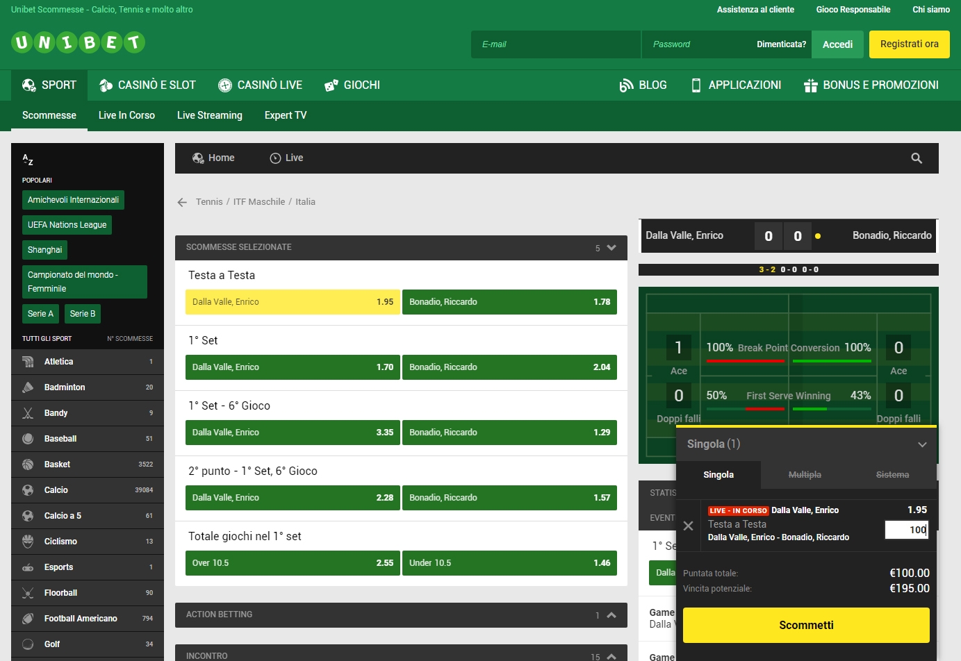 Unibet Live Sport