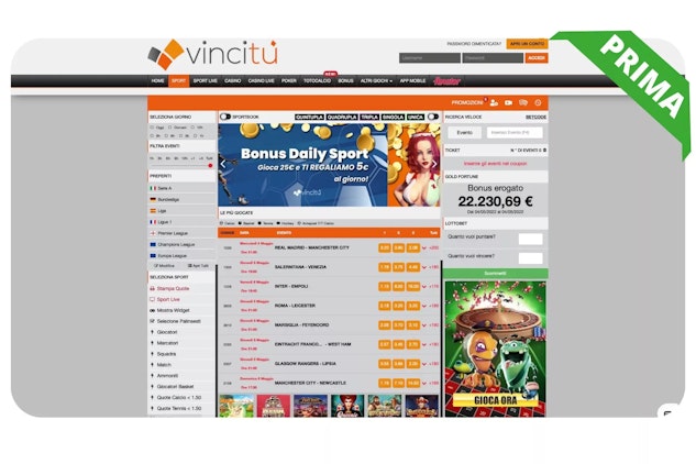 Vincitu scommesse prima