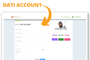 Terzo step registrazione vincitu