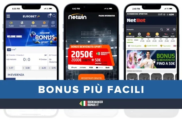 Bonus benvenuto scommesse piu facili 3