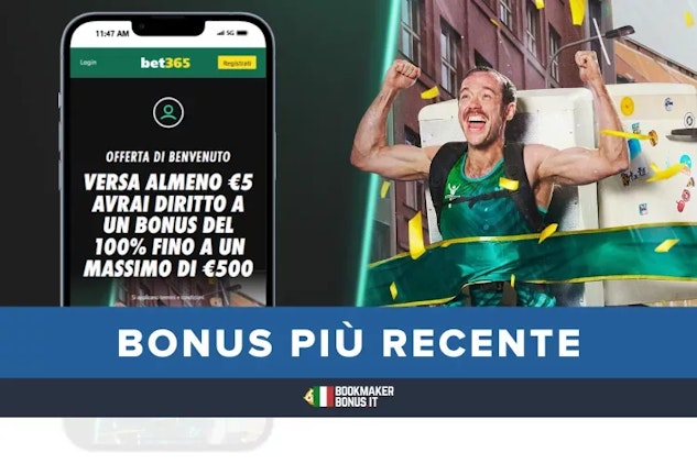 Bonus benvenuto scommesse piu recente bet365