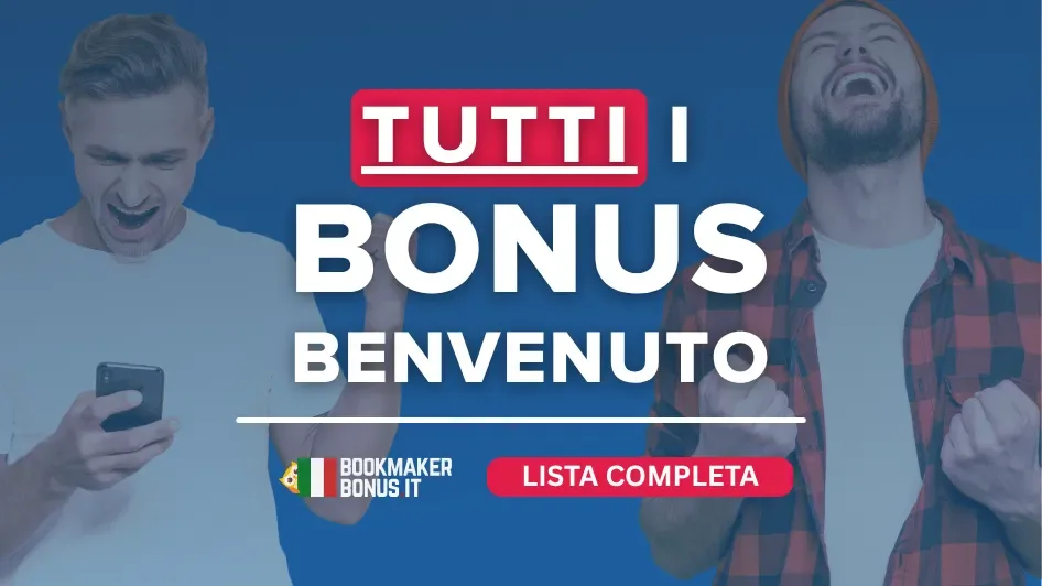 Copertina lista tutti i bonus benvenuto scommesse