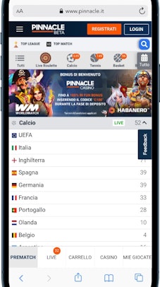 Pinnacle Scommesse Sportive