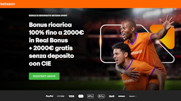 Anteprima bonus benvenuto betsson settembre 2026