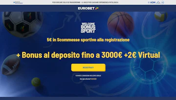Anteprima bonus benvenuto scommesse eurobet