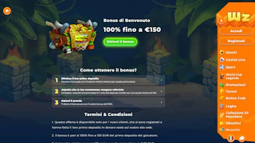 Bonus benvenuto scommesse wazamba