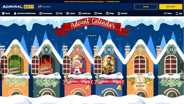 Calendario dell avvento scommesse e casino admiralbet
