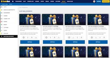 Calendario dell avvento scommesse e casino goldbet
