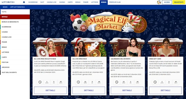 Calendario dell avvento scommesse e casino lottomatica