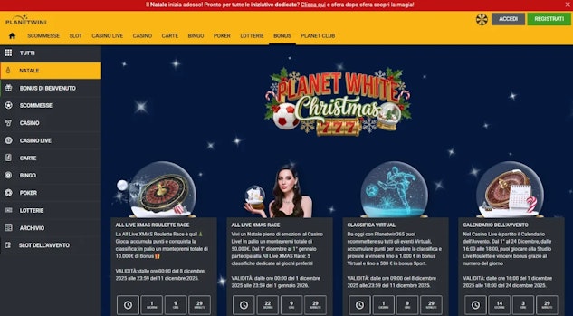 Calendario dell avvento scommesse e casino planetwin365