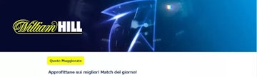 Esempio quote maggiorate william hill