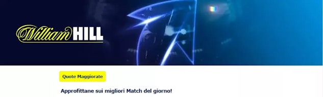 Esempio quote maggiorate william hill