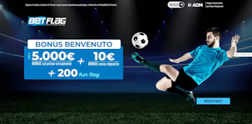 Immagine promozionale nuovo bonus benvenuto scommesse betflag aprile 2026