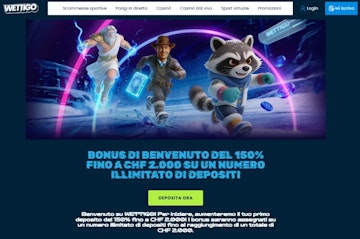 Nuova promozione di benvenuto wettigo