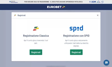 Registrazione con spid su eurobet