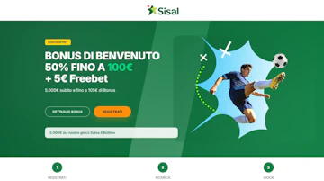 Screenshot nuova offerta benvenuto sisal