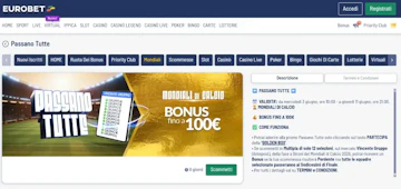 Screenshot promozione eurobet passano tutte mondiali 2026