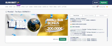 Sfida classifica the race eurobet